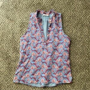 A.L.C. Folely notched neck floral top size 4